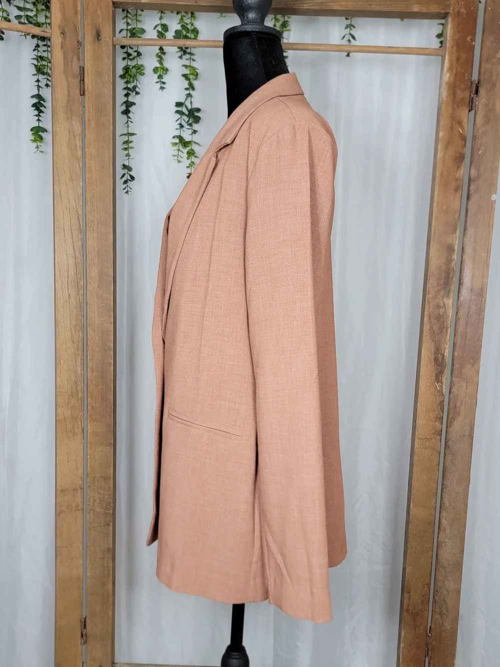 Maurices Blush Linen Blend Blazer Size Large | Coastal Grandmother Career Chic - Picture 5 of 7